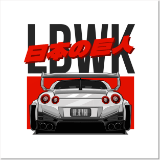 LIBERTY WALK NISSAN GTR-R35 (WHITE) Posters and Art